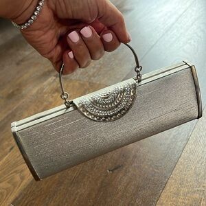 Silver vintage clutch